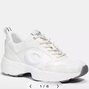 C275 Coach Tech Runner White Women's Sneakers in signature pattern